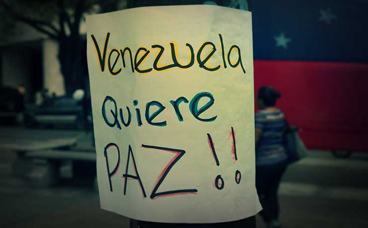 Cartel "Venezuela quiere paz"